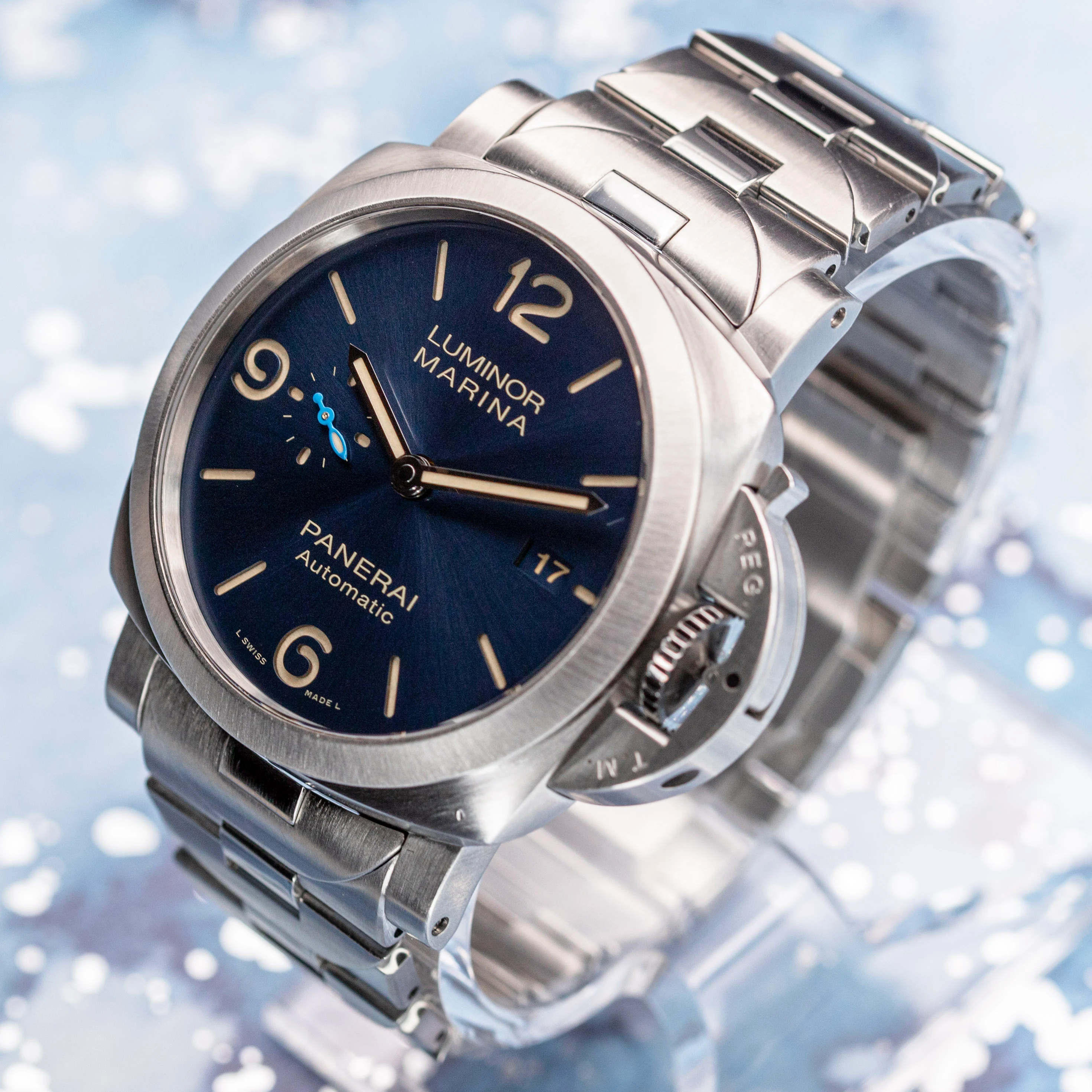 Panerai Luminor 1950 Marina 44 3 Days Automatic Stainless Steel Blue Dial Steel Bracelet - Image 5