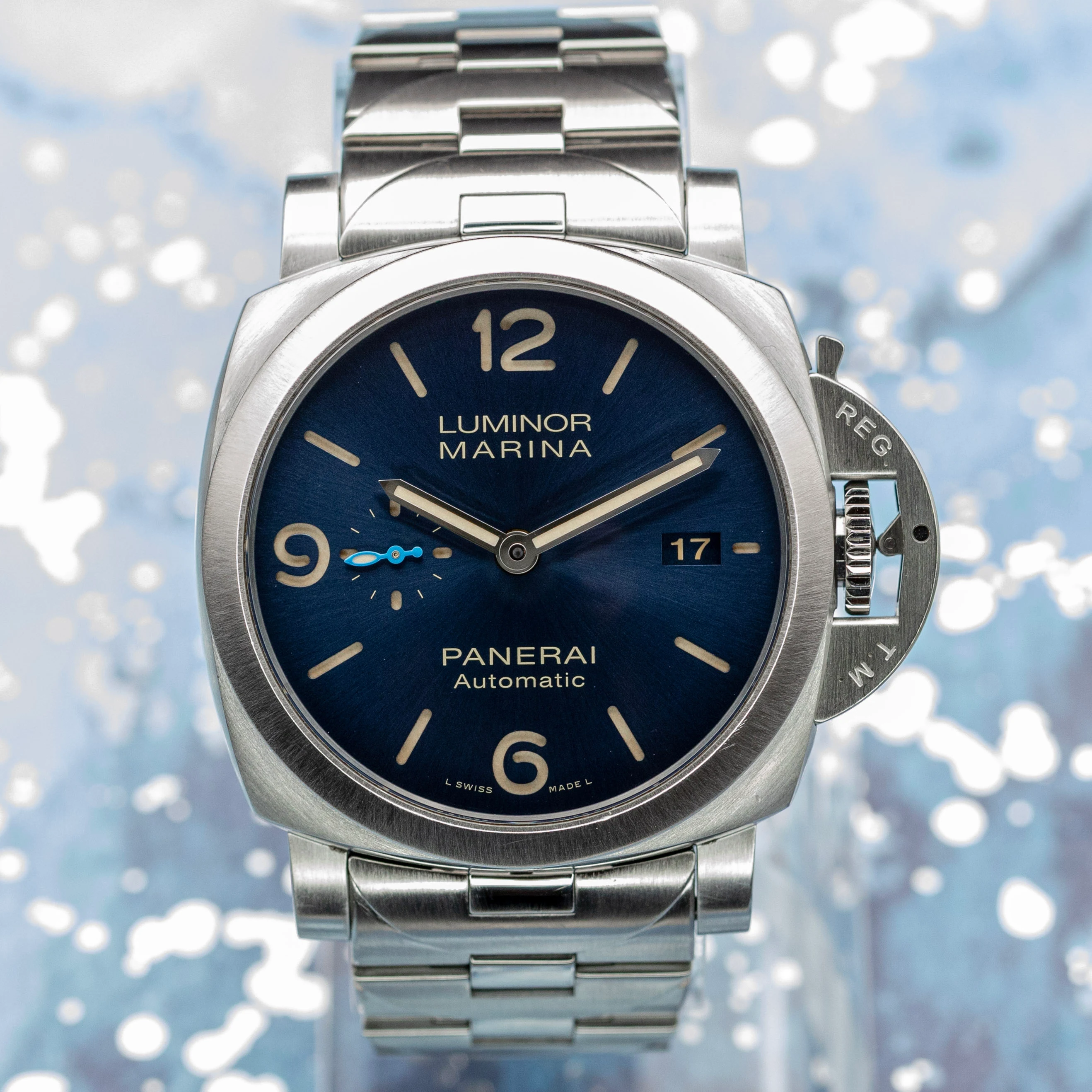 Panerai Luminor 1950 Marina 44 3 Days Automatic Stainless Steel Blue Dial Steel Bracelet