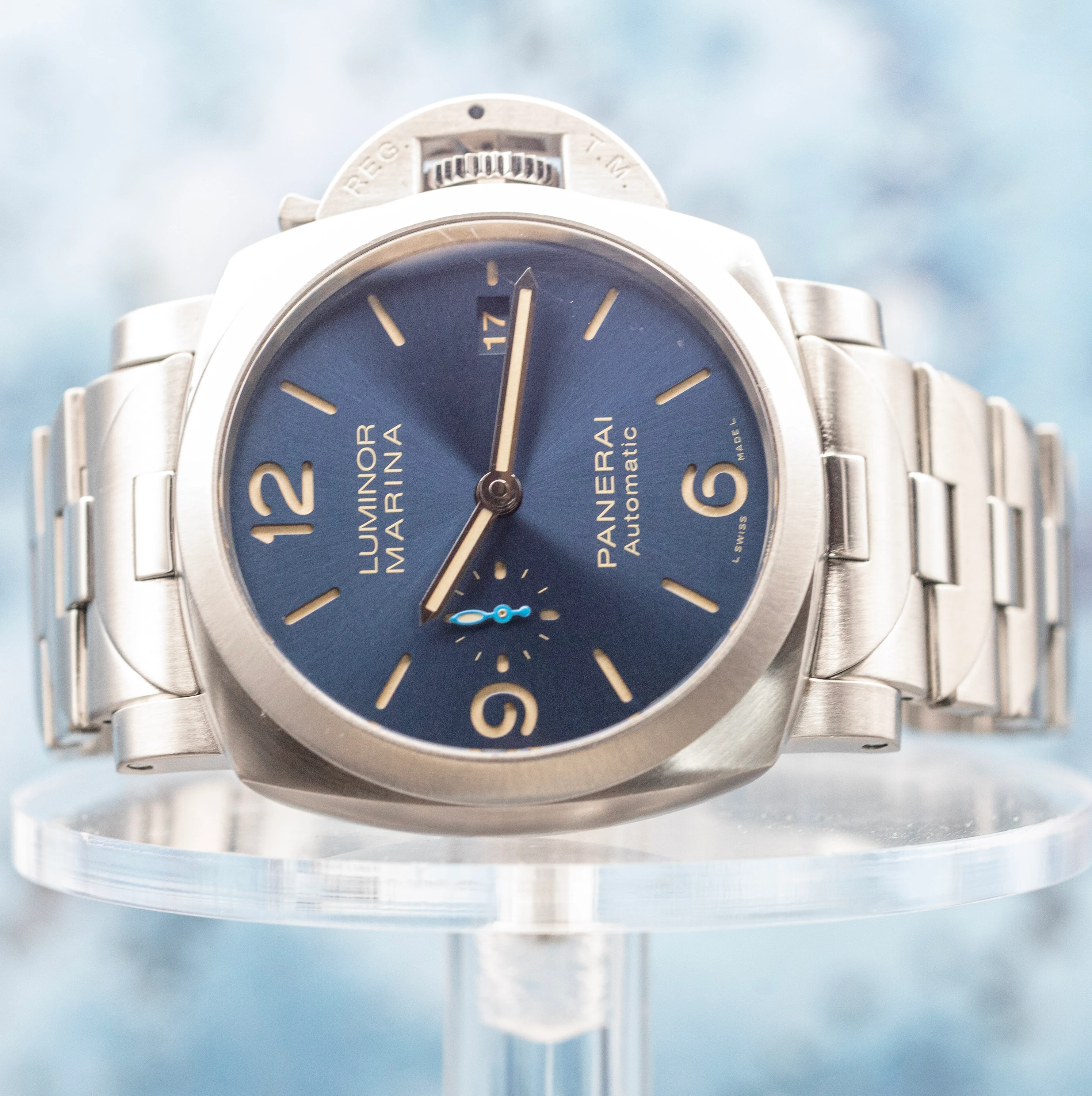 Panerai Luminor 1950 Marina 44 3 Days Automatic Stainless Steel Blue Dial Steel Bracelet - Image 16