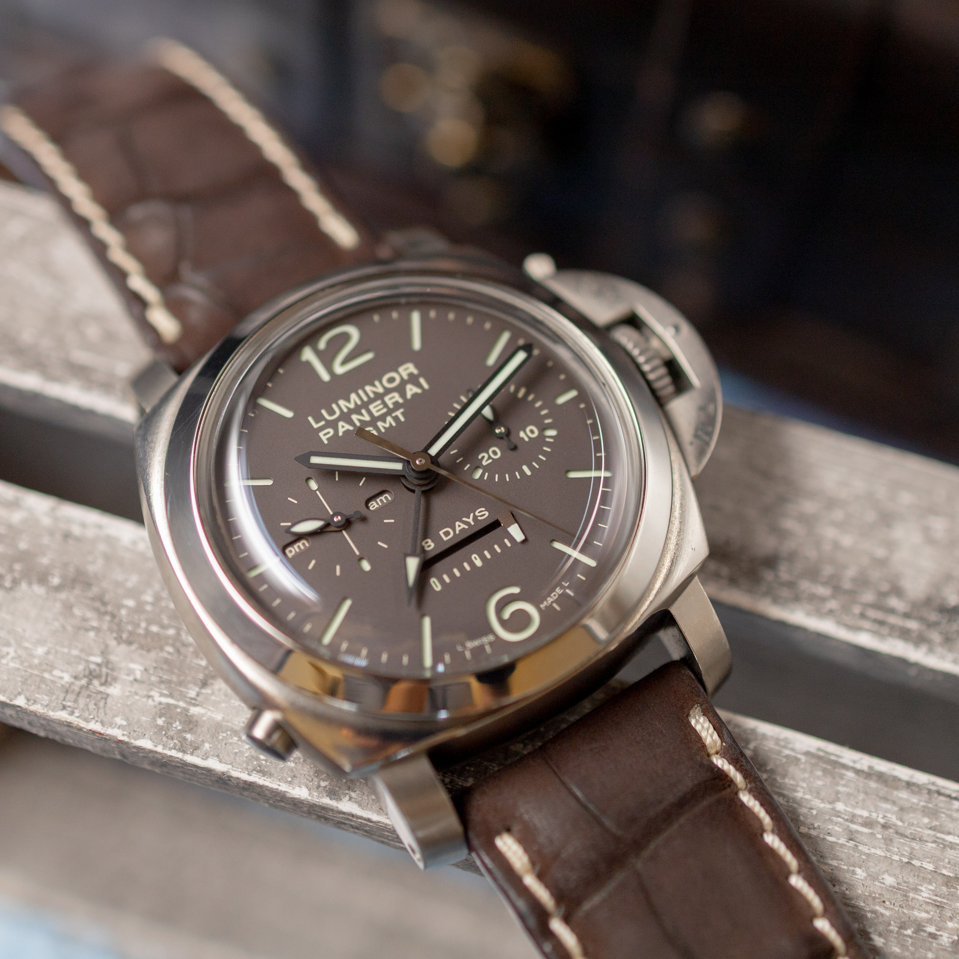 Panerai Luminor 1950 8 Days Chrono Monopulsante Tobacco Dial Titanio - Image 2