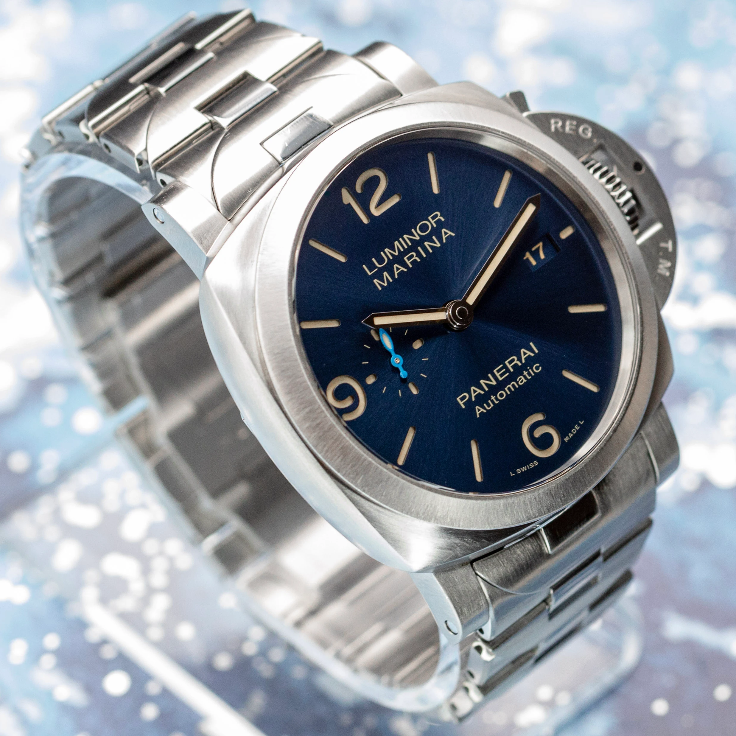Panerai Luminor 1950 Marina 44 3 Days Automatic Stainless Steel Blue Dial Steel Bracelet - Image 4